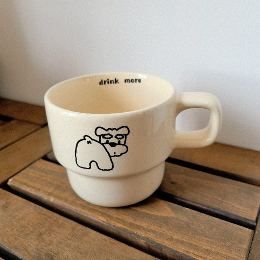 Tri Color Stacked Puppy Coffee Cup