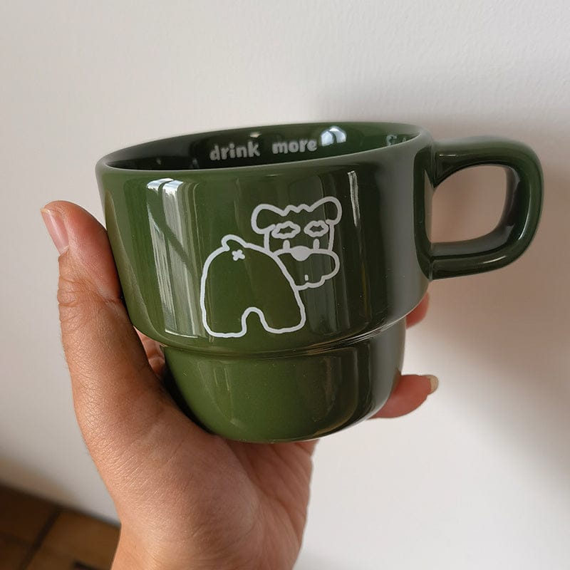 كوب قهوة ثلاثي الألوان بتصميم جرو متراص