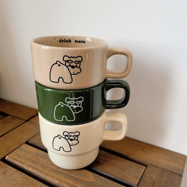 كوب قهوة ثلاثي الألوان بتصميم جرو متراص